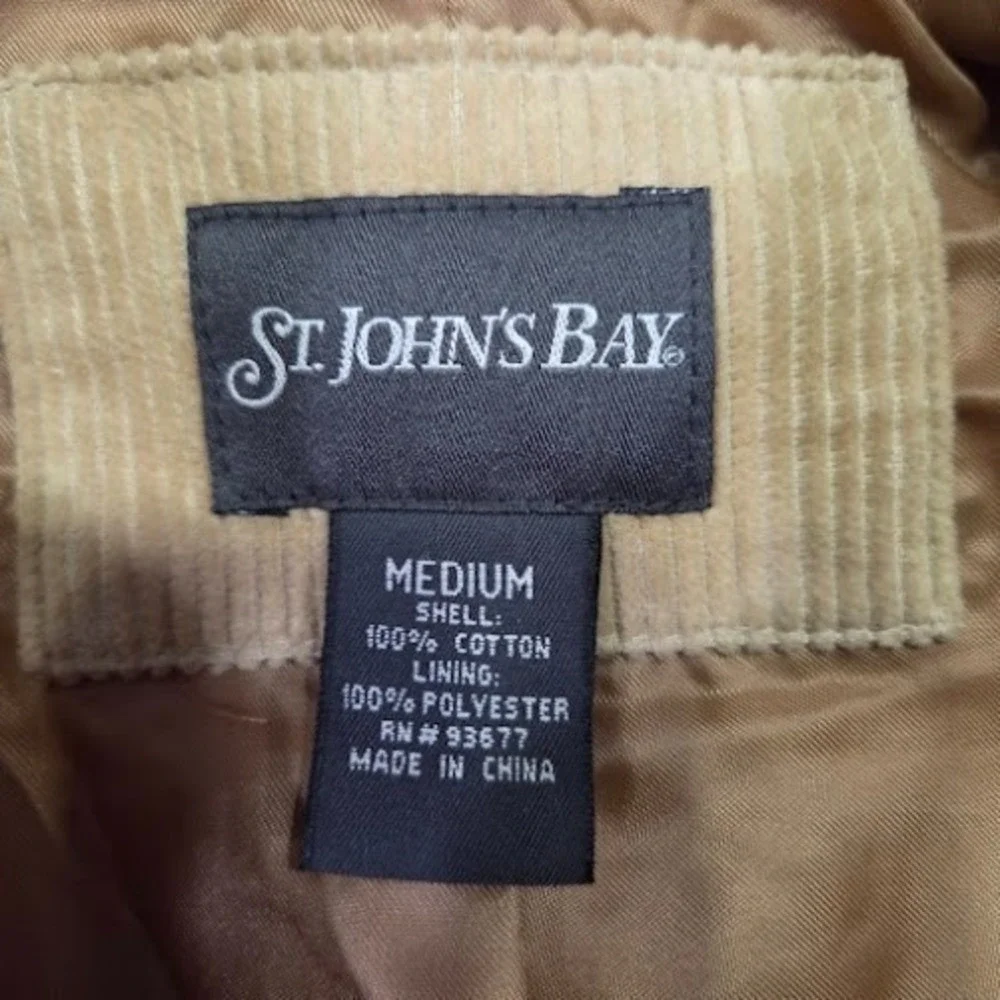 St Johns Bay Corduroy Blazer‎ Jacket Men's Medium Tan Classic Business Casual